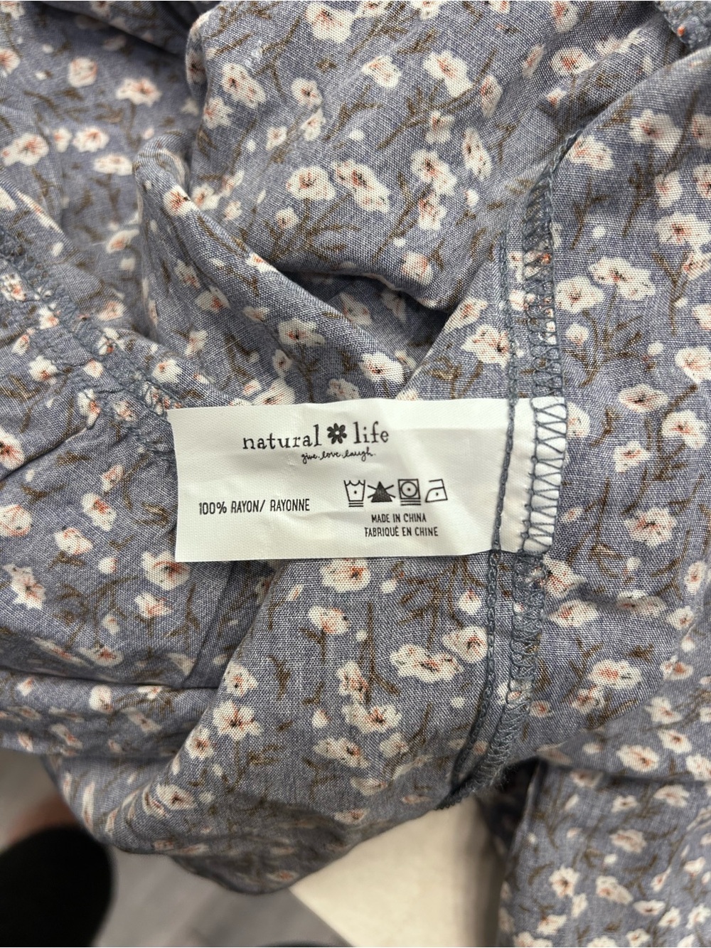 NATURAL LIFE Light Blue Floral Top with Ditsy Flowers - Picture 12 of 12
